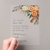 Boho Winter Bruiloft Qr code RSVP alles in één Acryl Uitnodigingen (Insitu (Draagbaar))