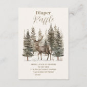 Boho Winter Christmas Baby shower Diapper Raffle Informatiekaartje (Voorkant)