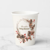 Boho Winter Christmas Baby shower Papieren Bekers (Achterkant)