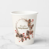 Boho Winter Christmas Baby shower Papieren Bekers (Voorkant)