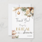 Boho Winter Christmas Vrijgezellenfeest Dank u kaa Bedankkaart (Voorkant)