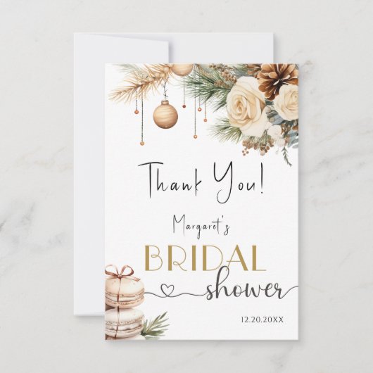 Boho Winter Christmas Vrijgezellenfeest Dank u kaa Bedankkaart (Voorkant)