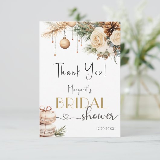 Boho Winter Christmas Vrijgezellenfeest Dank u kaa Bedankkaart (Staand voorkant)