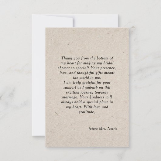 Boho Winter Christmas Vrijgezellenfeest Dank u kaa Bedankkaart (Achterkant)