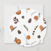 Boho Winter Citrus Round Photo Holiday Kaart (Achterkant)