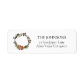 Boho Winter Citrus Wreath Return Address Label (Voorkant)