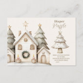 Boho Winter Cottage Christmas Diapper Raffle Informatiekaartje (Voorkant)
