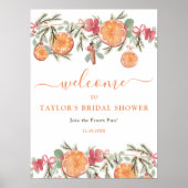 Boho Winter Gedroogde Citrus Bloemen Bruids welkom Poster (Voorkant)