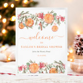 Boho Winter Gedroogde Citrus Bloemen Bruids welkom Poster