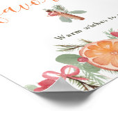 Boho Winter Gedroogde Citrus Bloemen Bruidsgunsten Poster (Hoek)