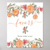 Boho Winter Gedroogde Citrus Bloemen Bruidsgunsten Poster (Voorkant)