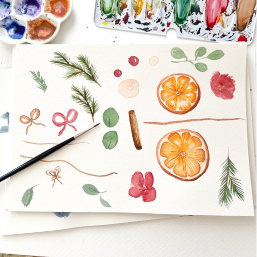 Boho Winter Gedroogde Citrus Bloemen Bruidsgunsten Poster