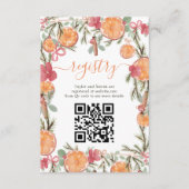 Boho Winter Gedroogde Citrus Floral Bridal Registr Informatiekaartje (Voorkant)