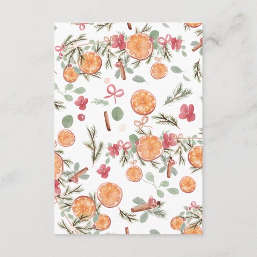 Boho Winter Gedroogde Citrus Floral Bridal Registr Informatiekaartje (Achterkant)