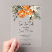 Boho Winter Greenery dry sinaasappels Bewaar de da Acryl Uitnodigingen (Insitu (Draagbaar))