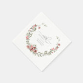 Boho Winter Greenery Red Floral 100e verjaardag Servet (Hoek)