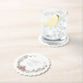 Boho Winter Greenery Red Floral 21ste verjaardag Kartonnen Onderzetters (Insitu)