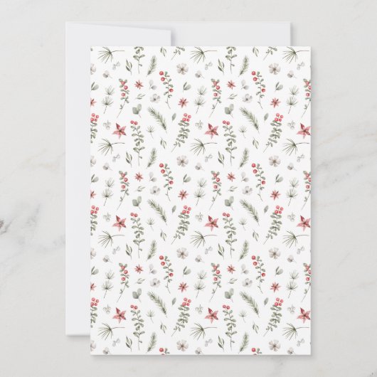 Boho Winter Greenery Red Floral 30e verjaardag Kaart (Achterkant)