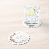 Boho Winter Greenery Red Floral 30e verjaardag Kartonnen Onderzetters (Insitu)