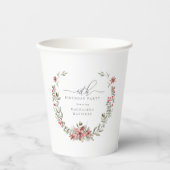 Boho Winter Greenery Red Floral 40e verjaardag Papieren Bekers (Voorkant)