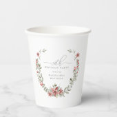 Boho Winter Greenery Red Floral 50e verjaardag Papieren Bekers (Voorkant)