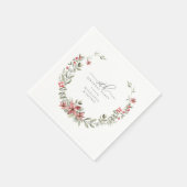Boho Winter Greenery Red Floral 50e verjaardag Servet (Hoek)
