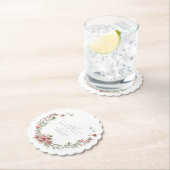 Boho Winter Greenery Red Floral 70e verjaardag Kartonnen Onderzetters (Insitu)