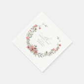Boho Winter Greenery Red Floral 70e verjaardag Servet (Hoek)
