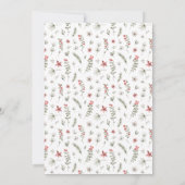 Boho Winter Greenery Red Floral 80ste verjaardag Kaart (Achterkant)