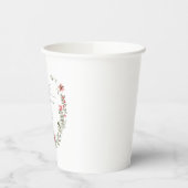 Boho Winter Greenery Red Floral 80ste verjaardag Papieren Bekers (Links)
