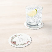 Boho Winter Greenery Red Floral 90ste verjaardag Kartonnen Onderzetters (Insitu)