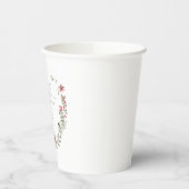 Boho Winter Greenery Red Floral 90ste verjaardag Papieren Bekers (Links)