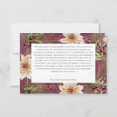 Boho Winter groen Boughs Bourgogne bruiloft Bedankkaart (Achterkant)