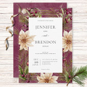 Boho Winter groen Boughs Bourgogne Kaart