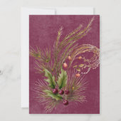 Boho Winter groen Boughs Bourgogne Kaart (Achterkant)