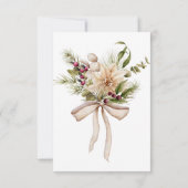 Boho Winter groen Boughs Save The Date (Achterkant)