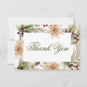 Boho Winter groen gekocht bruiloft Bedankkaart (Voorkant)
