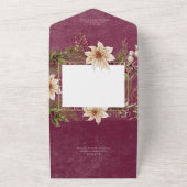 Boho Winter groen kocht Bourgogne QR-code All In One Uitnodiging (Buitenkant)