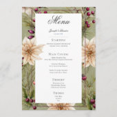 Boho Winter groen koopt salie groen bruiloft Menu (Voorkant)