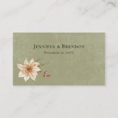 Boho Winter groen koopt salie groen bruiloft Plaatskaartje (Achterkant)