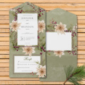 Boho Winter groen koopt salie groen geen diner All In One Uitnodiging