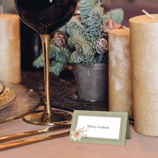 Boho Winter groen koopt salie groen gevouwen Plaatskaartje