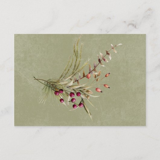 Boho Winter groen koopt salie groen ontvangst Informatiekaartje (Achterkant)