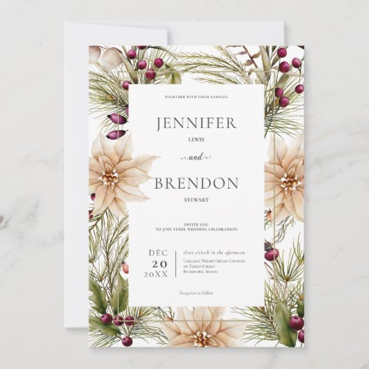 Boho Winter groen koopt wit Kaart (Voorkant)