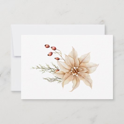 Boho Winter groen koopt wit RSVP Kaartje (Achterkant)