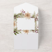 Boho Winter groen koopt witte QR code All In One Uitnodiging (Buitenkant)