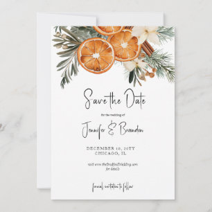 Boho Winter Groene Foto Save the Date Kaart