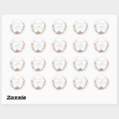 Boho Winter Groenery Rode Bloem 30e Verjaardag Ronde Sticker (Vel)