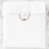 Boho Winter Groenery Rode Bloem 30e Verjaardag Ronde Sticker (Tas)