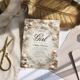 Boho Winter is een meisje Baby shower Kaart